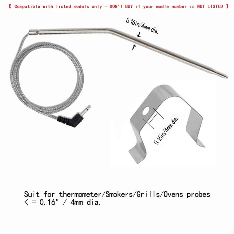eBasics Grilling BBQ Meat Thermometer Temperature Probe Replacement Thermometer Probe Compatible with Thermopro TP25 TP20 TP07 TP-07 TP08 TP-08S TP06S TP16 TP-16S TP17, Fit Listed Models Only - Image 2
